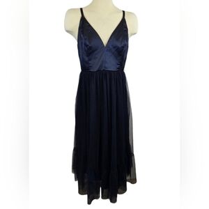 Lulus Womens Blue Splendid Charm Tulle Sleeveless Midi Party XL